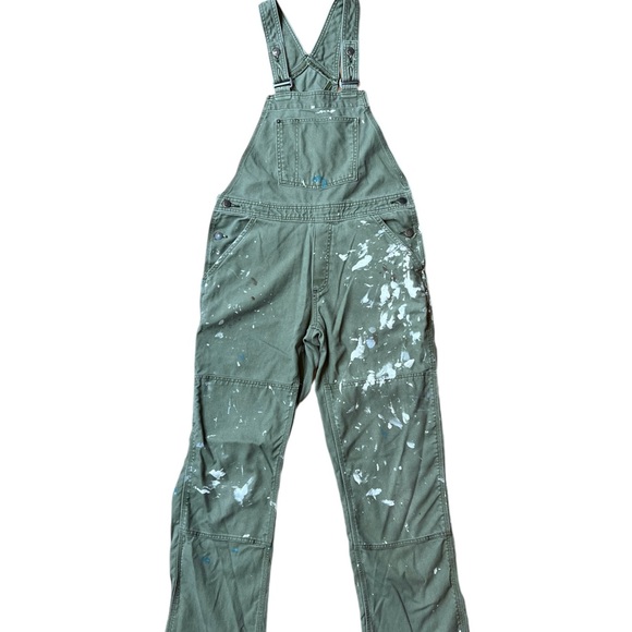 Patagonia Pants - Patagonia Hemp Canvas Double Knee Bib Overalls Green Paint Splatter Medium 56425